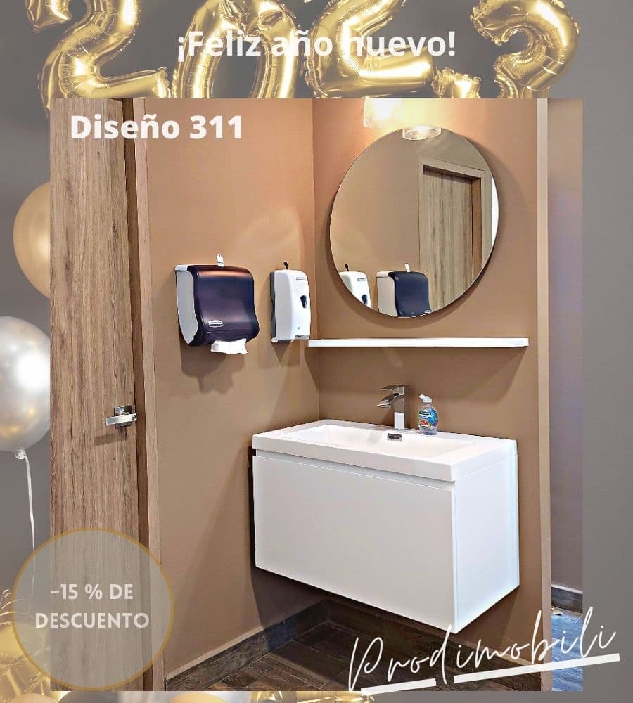 Materiales de la más alta calidad, incluye un cajón grande con correderas ocultas para hasta 40 kl, diseño con corte para instalación hidráulica e instalación del mueble