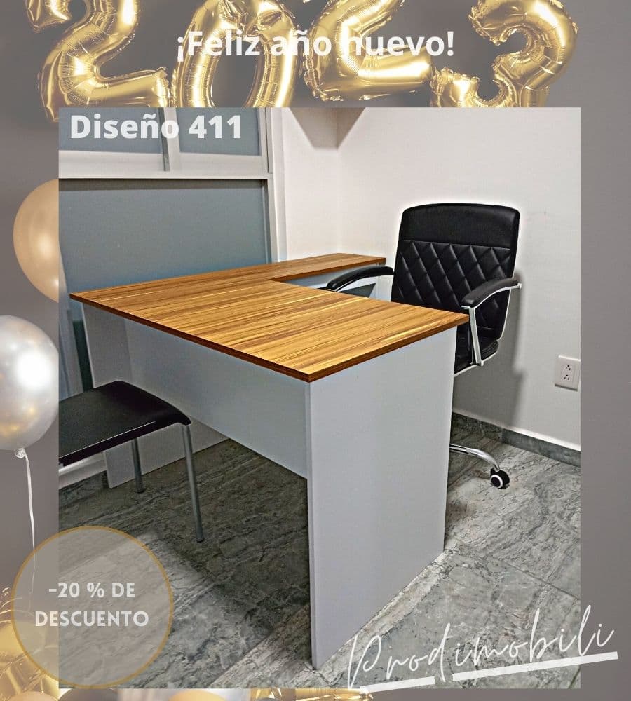 Escritorio incluye estructura en color blanco y cubierta a elección del cliente y un muy útil y funcional cajón.